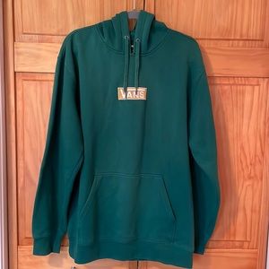 Vans brand men’s size large green and yellow checkered hooded sweatshirt
